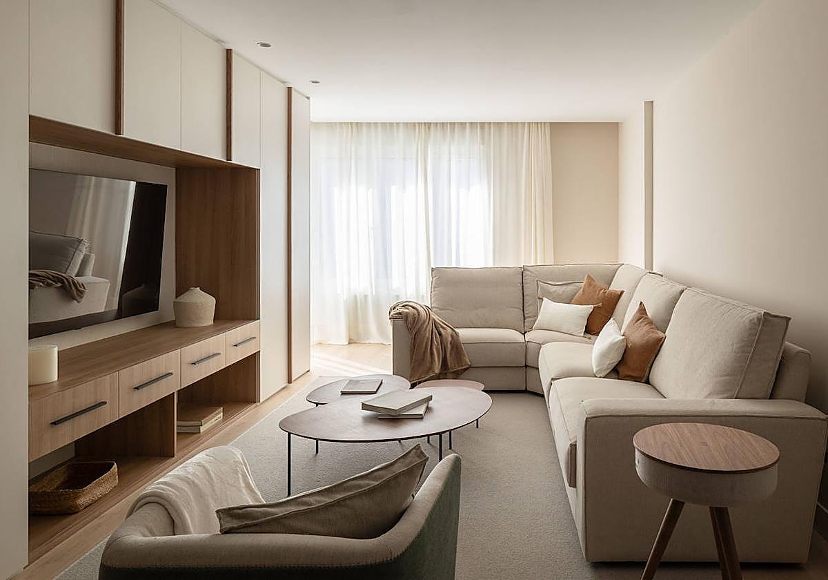 El piso de una pareja joven y su hijo en Mungia ideado para vivir en calma.