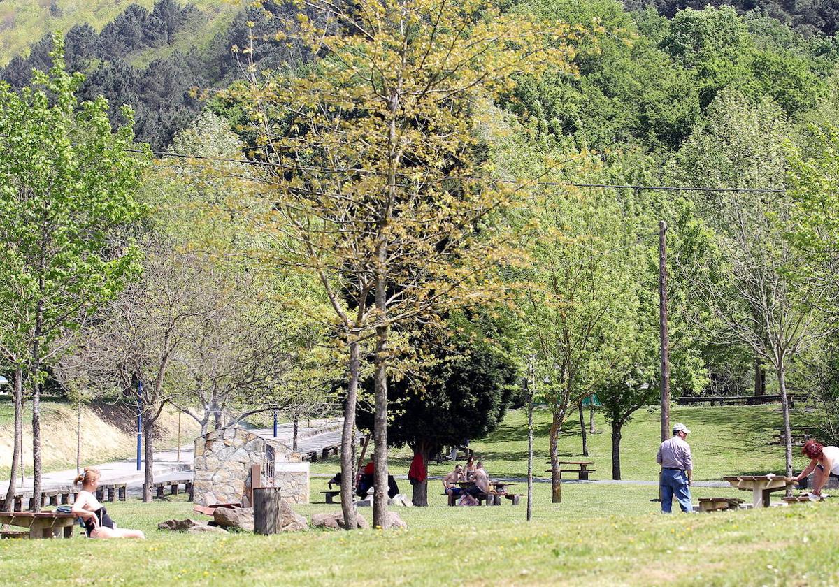 Vista del área recreativa de La Presa, en Etxebarri.