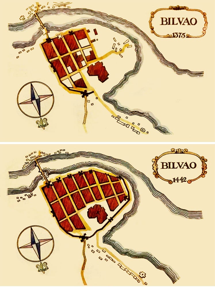 Los dos planos de la villa realizados a finales del s. XIX y principos del XX que podrían haber ahondado en el error