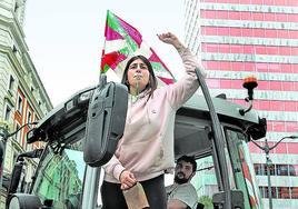 Protestas de baserritarras el pasado 9 de febrero en Bilbao.