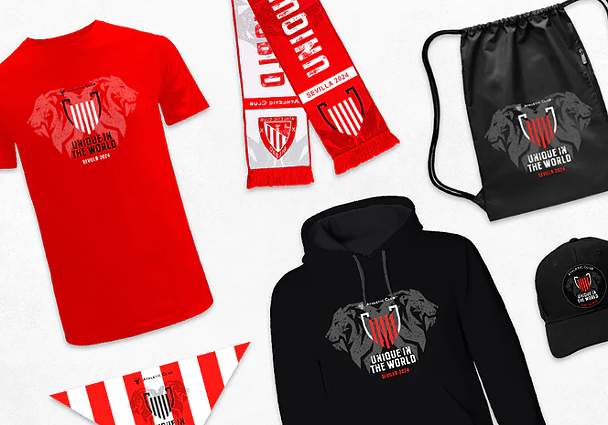 El Athletic saca a la venta la colección especial de ropa para la final de Copa