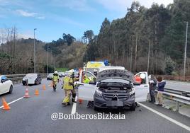 Imagen del accidente de Sondika.