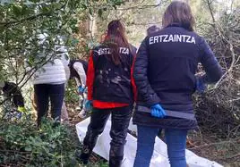 La sección de Antropología Forense de la Policía Científica, agentes de Inspecciones Oculares de la Ertzaintza y la comitiva judicial se han desplazado al lugar de los hechos.