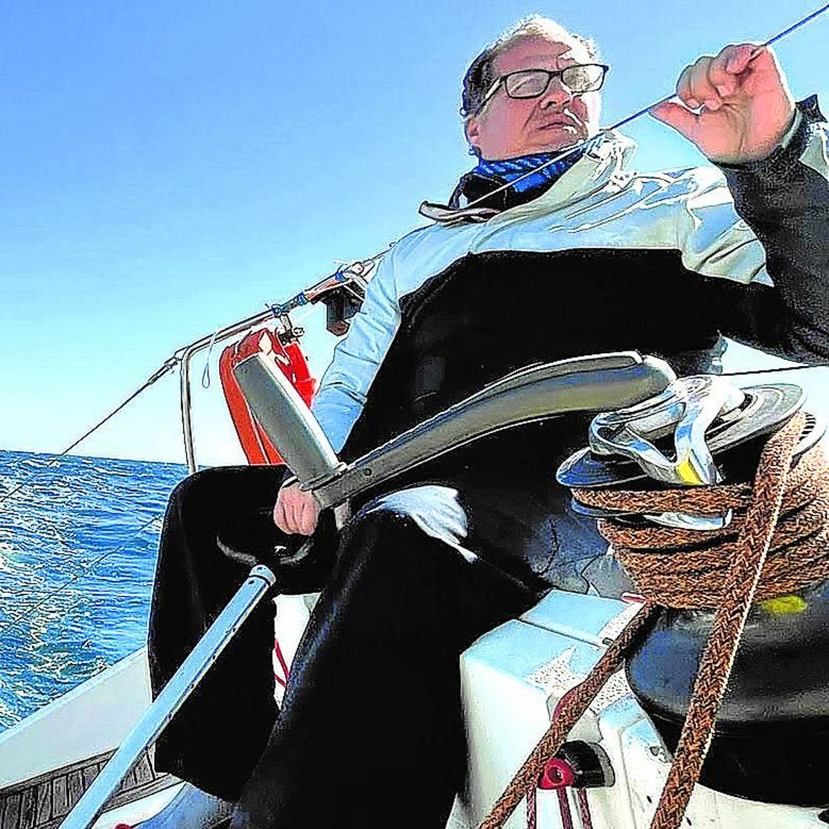 Cilleruelo, navegando en el 'O' Marylou' en la regata A2.