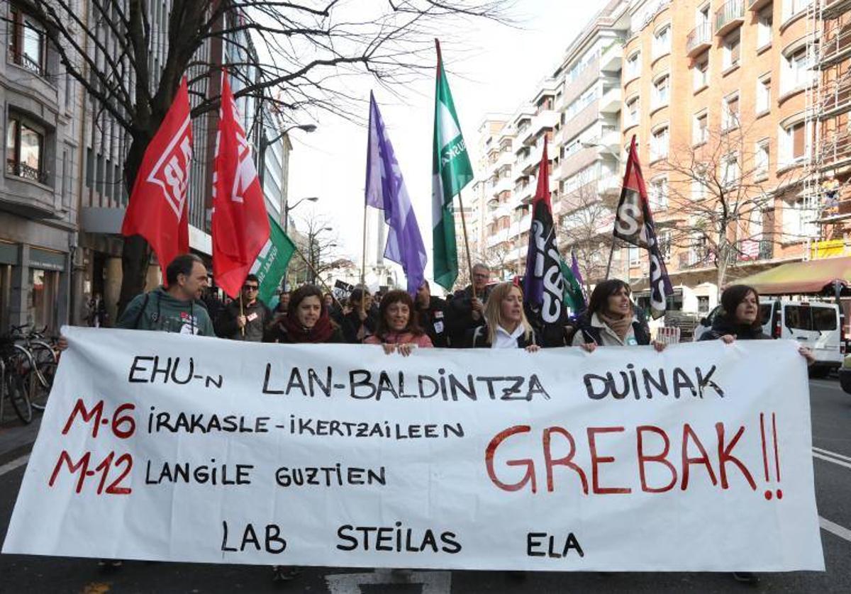 Cabeza de la manifestación de Bilbao.