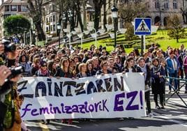 Uan manifestación anterior por el Día de la Mujer celebrada en Gernika.