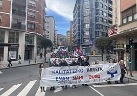Manifestación del personal sanitario en Basauri.