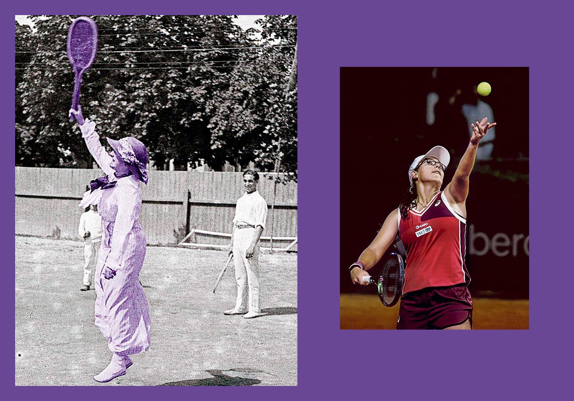 Imagen - Una mujer juega al tenis en el Vitoria Club en 1913. La fotografía, de T. Alfaro, procede de los fondos del Archivo Municipal de Vitoria-Gasteiz.