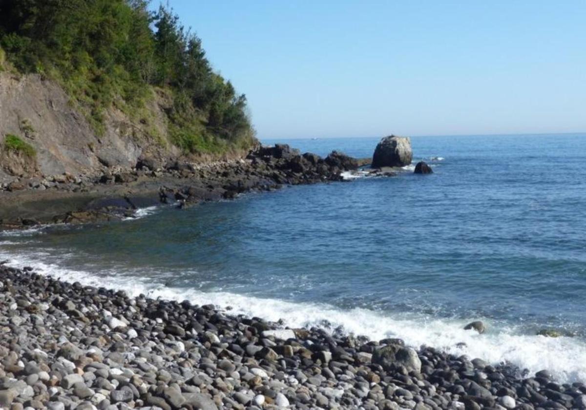 Rocas negras que se arrastran al mar