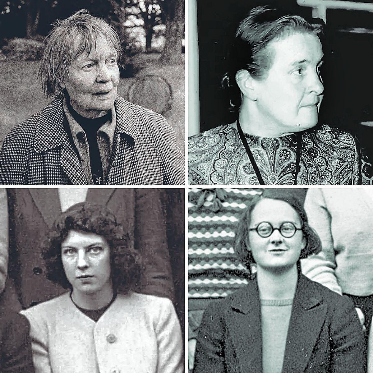 Arriba a la izquierda, Iris Murdoch. A la derecha, Elizabeth Anscombe. Debajo a la izquierda, Philippa Foot y, a la derecha, Mary Midgley.