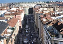 Vista aérea del barrio vitoriano de Coronación, donde tuvo lugar el atropello.