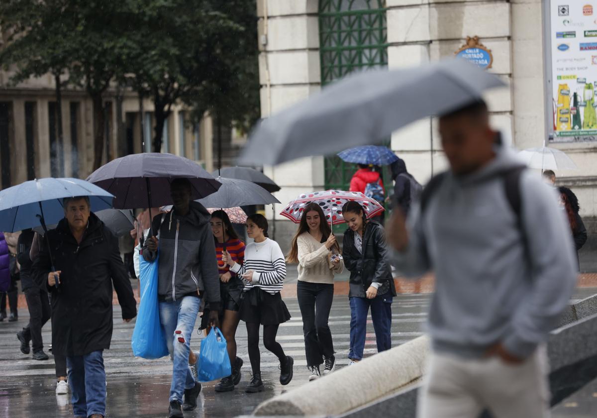 Un día lluvioso en Bilbao.