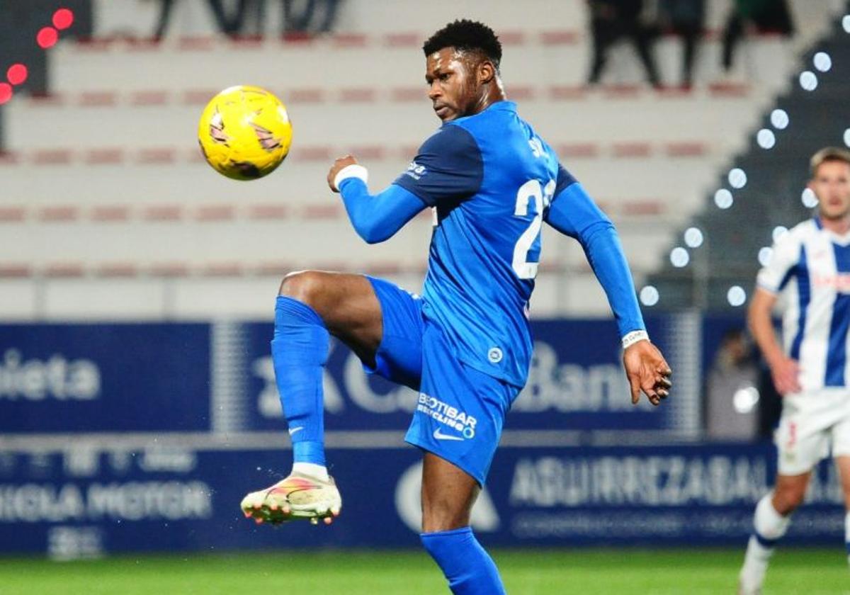 El ghanés Kwasi Sibo, durante el choque del pasado lunes en Lezama contra el Leganés.