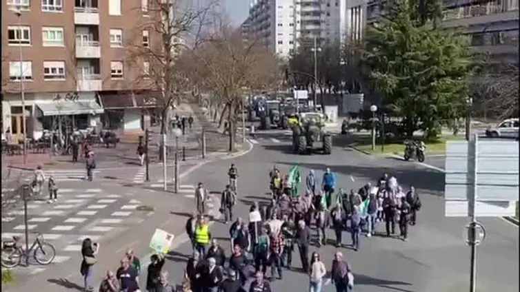 Movilización de los agricultores en Vitoria