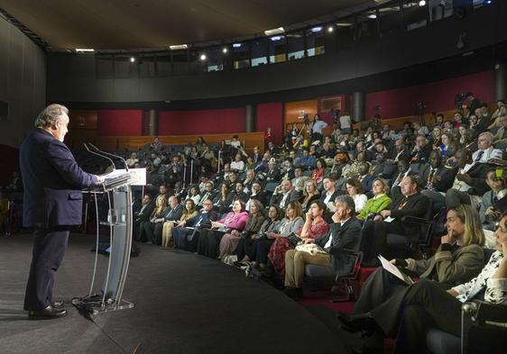 Martín Uriarte, presidente del Foro Rural Mundial, durante la inauguración de la conferencia