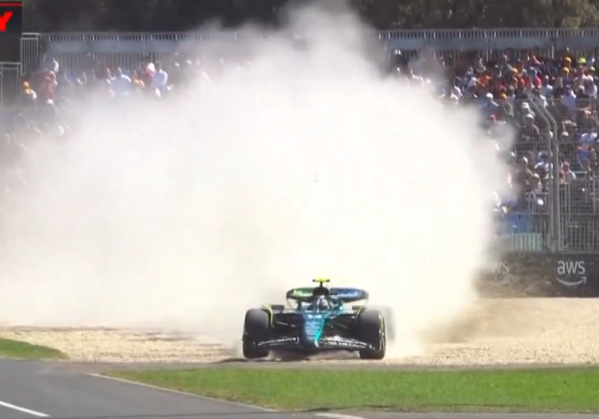 Momento en el que Fernando Alonso pierde el control de su vehículo.