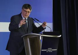 Conferencia de Puigdemont en la localidad francesa de Elna.