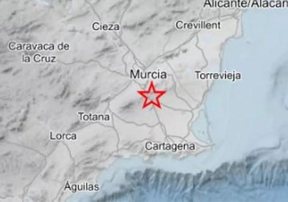 Un terremoto de 2,5 grados de magnitud se deja sentir en Murcia