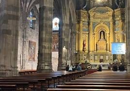 La Basílica de Begoña entona el himno del Athletic después de misa