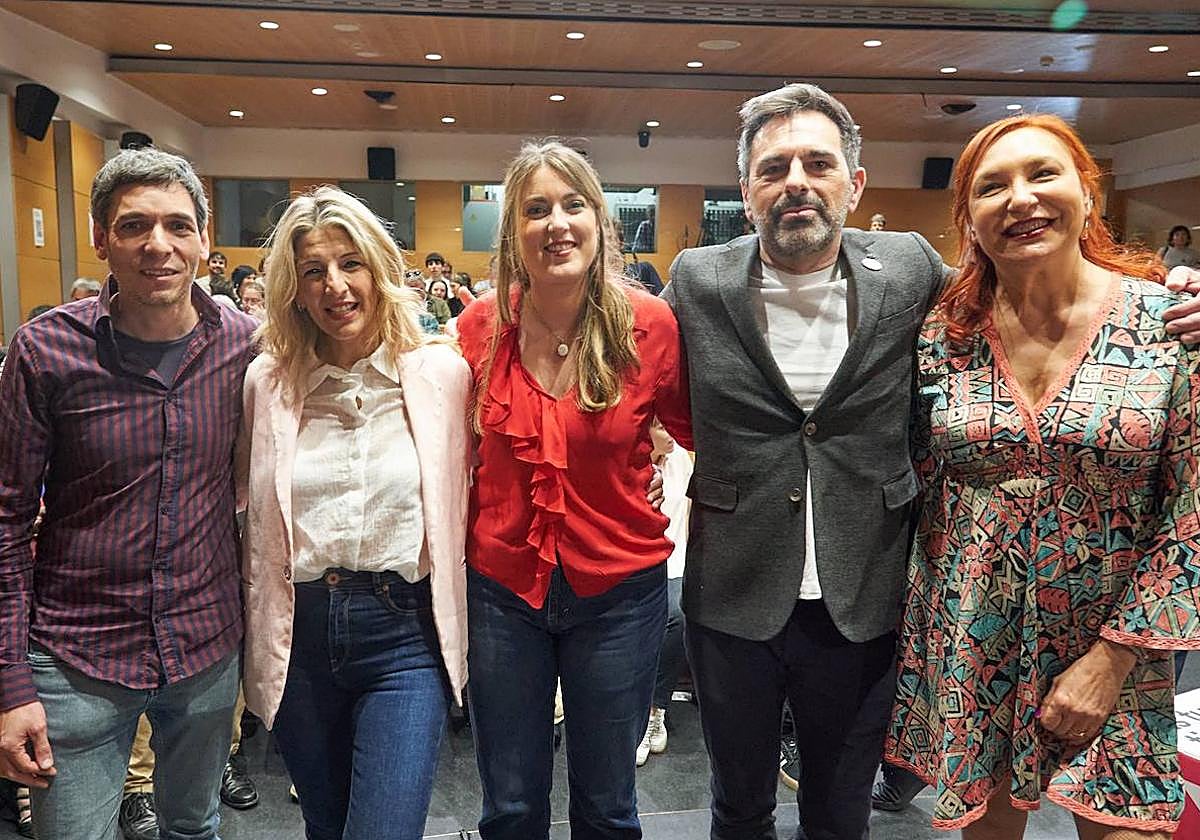 Yolanda Díaz arropó este sábado en Vitoria a Alba García y a los cabezas de lista de Sumar por los tres territorios.