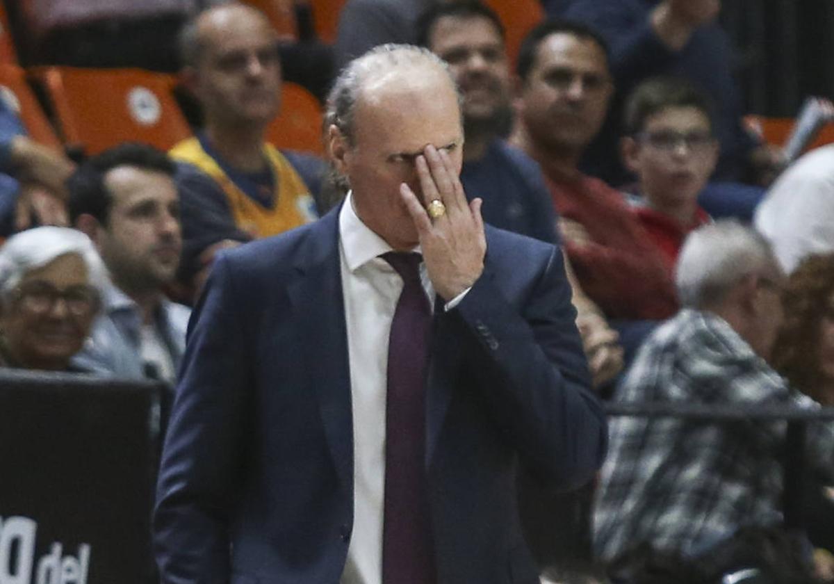 Dusko, durante el partido de este domingo en Valencia.