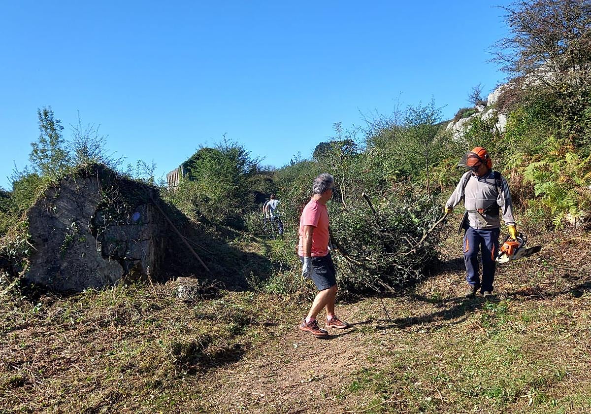 Imagen de la segunda fase de acondicionamiento del antiguo poblado minero, el pasado mes de octubre.