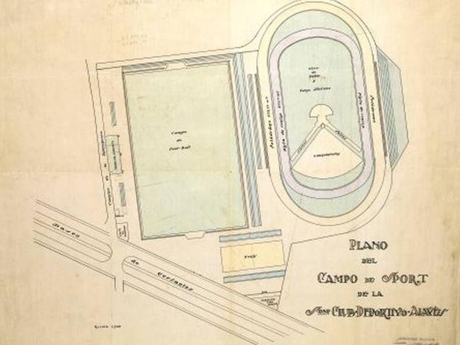 Plano del proyecto del primitivo Mendizorroza.