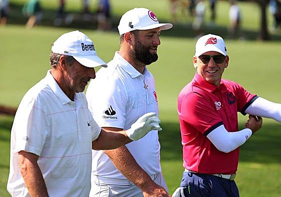 Olazabal, Rahm y García entrenaron juntos el miércoles.
