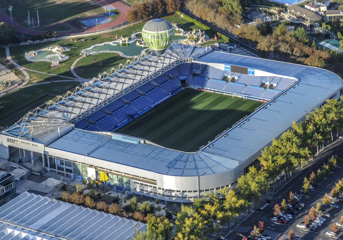 Foto aérea del estadio de Mendizorroza.