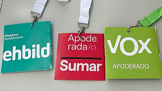 Los apoderados de EH Bildu, Vox y Sumar, obligados a recortar sus 'txartelas' tras una denuncia del PP en Vitoria