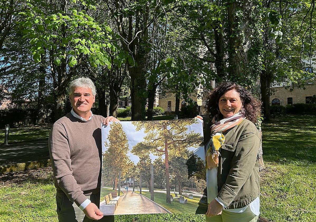El concejal Anartz Gandiaga y la alcaldesa, Ainhoa Salterain, presentaron la iniciativa
