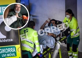 Médicos del hospital de Cruces operaron a Álex García poco después de aterrizar en Loiu