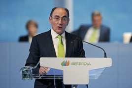 Ignacio Galán, presidente de Iberdrola, en la celebración de la junta de accionistas de la compañía del pasado año.