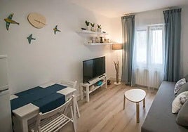 Interior de un piso turístico en Bilbao.