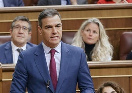 Pedro Sánchez, en el Parlamento.