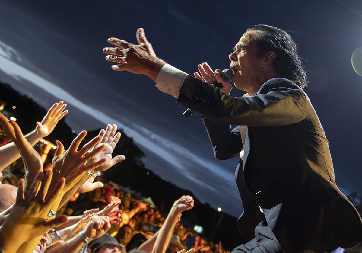 Nick Cave, en el concierto que dio con su banda, The Bad Seeds, en Cala Mijas.