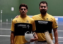Urrutia y Del Río, antes de comenzar el partido del sábado en el Deportivo.