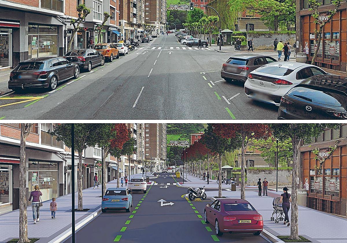 Imágenes de ahora y del proyecto.