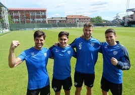 Markel Etxeberria, Álvaro Mateo, Gaizka Martínez y Gorka Garai en Las Llanas.