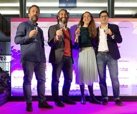 Carles Leg, Oriol Vila, Carlota Pi y Ferrán Nogué en el debut en Bolsa de Holaluz en 2019