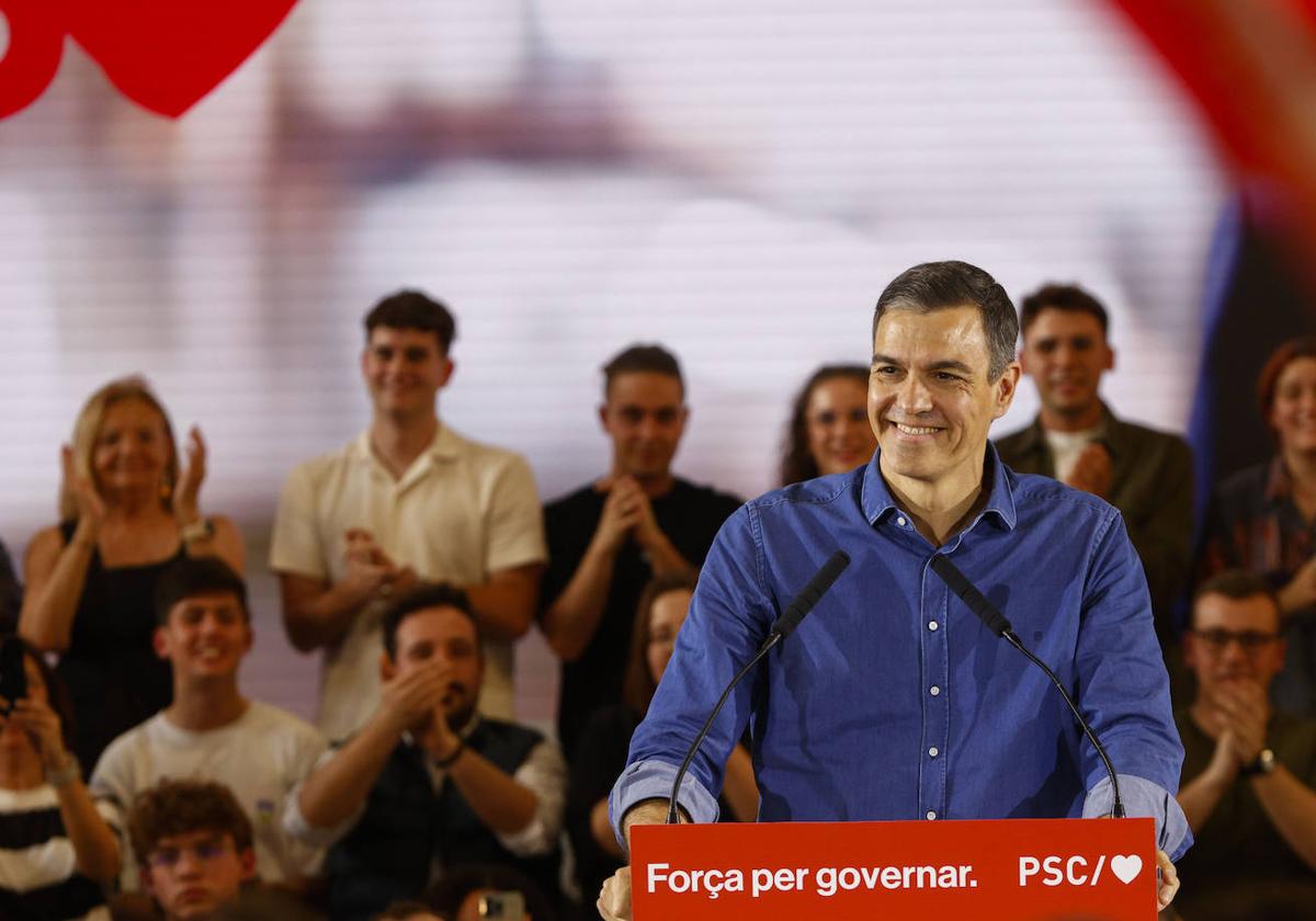 Pedro Sánchez, en un mitin.