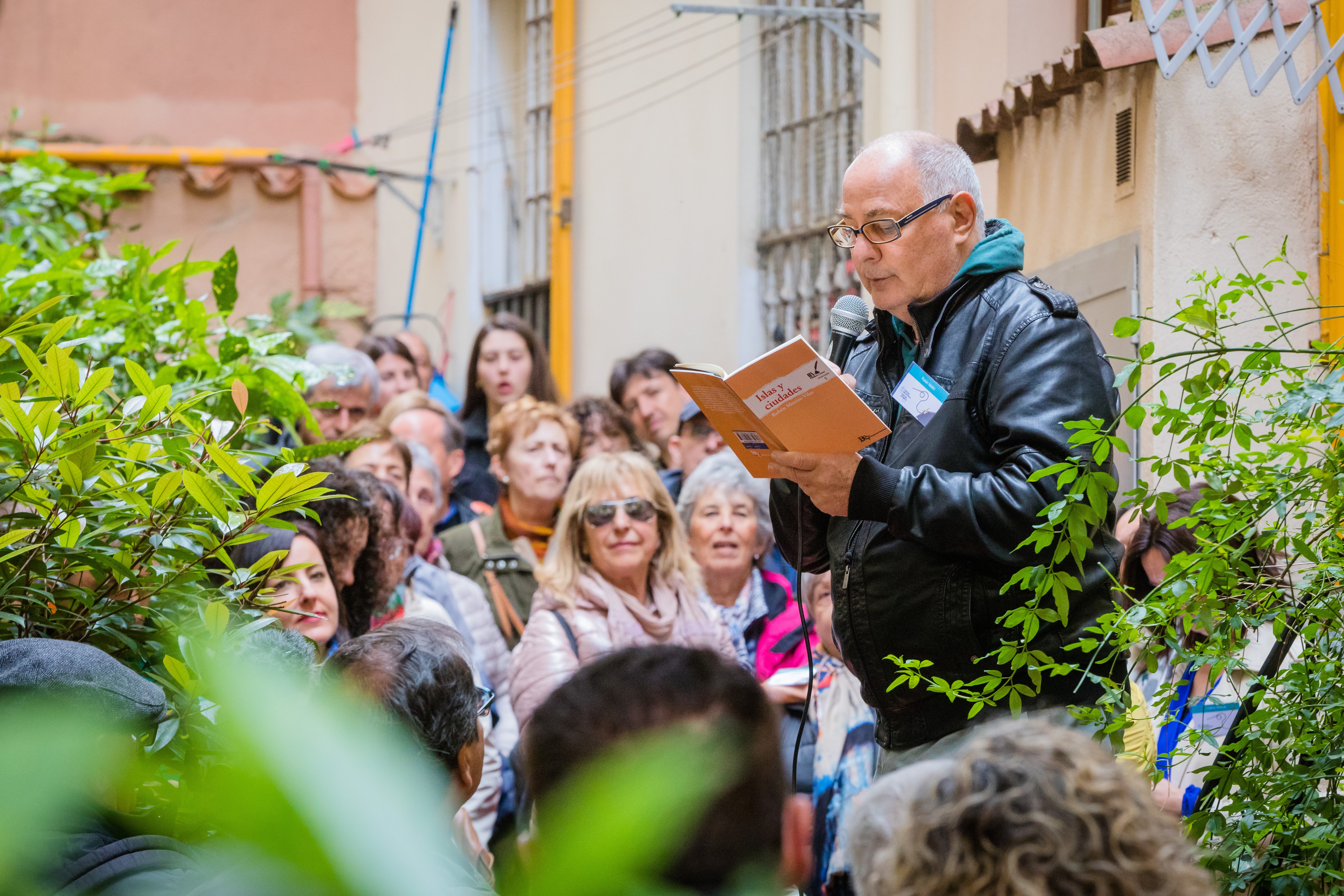 Cada grupo de poetas se ha dividido por los diferentes caños del Casco Viejo.