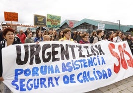 Los profesionales han finalizado este martes la manifestación frente al Gobierno vasco.