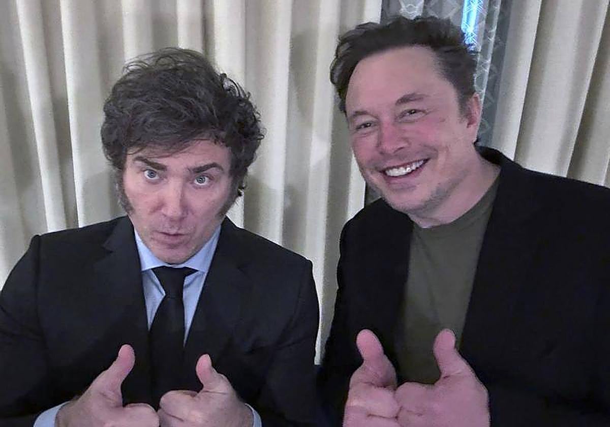 Javier Milei y Elon Musk, en el evento celebrado en Beverly Hills.