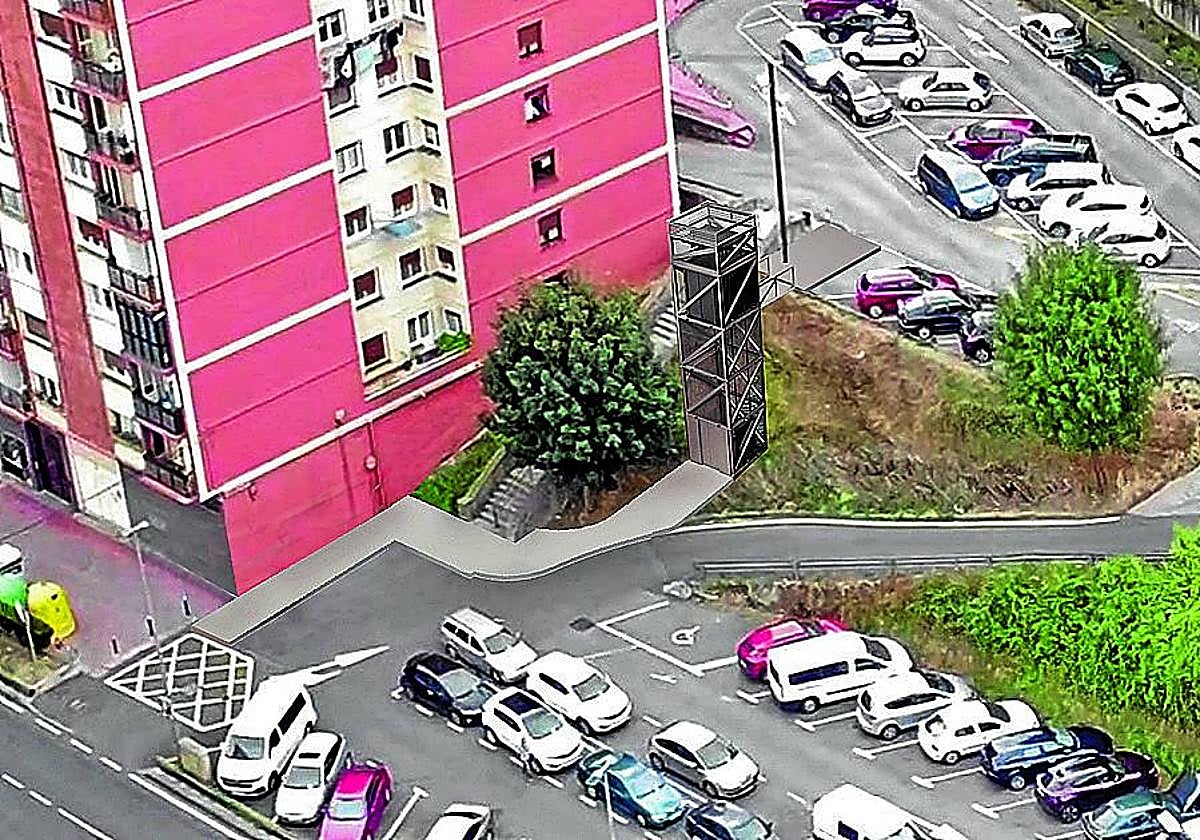 El ascensor de San Antonio permitirá mejorar la accesibilidad del barrio y dará acceso a la senda verde.