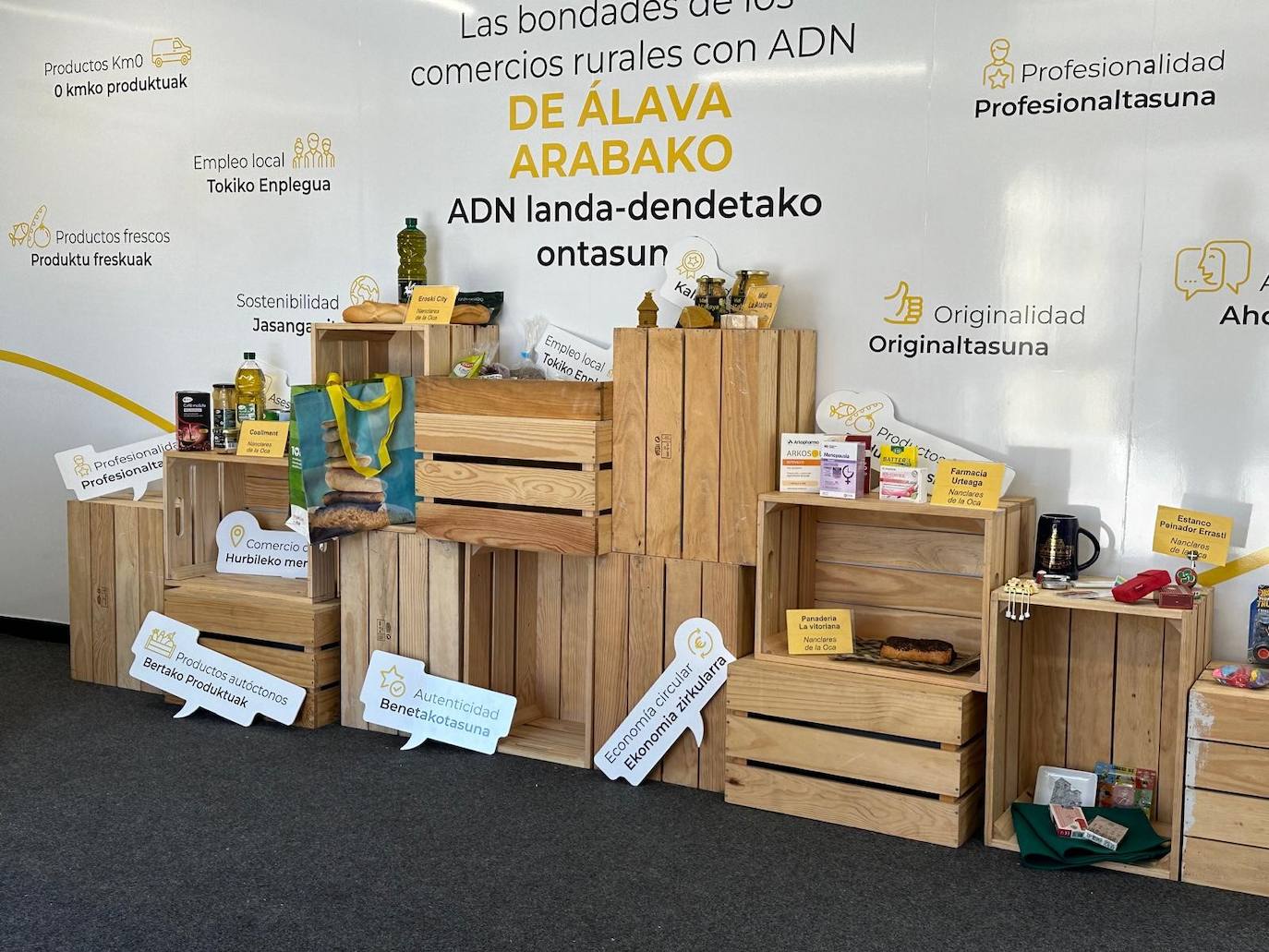 La feria del comercio rural alavés estará en la plaza Lehendakari Aguire hasta el sábado.