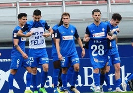 Los azules dedicaron los goles a su compañero Félix.