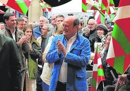 El presidente del EBB, Andoni Ortuzar, durante la celebración del Aberri Eguna en Bilbao, el pasado mes de marzo.