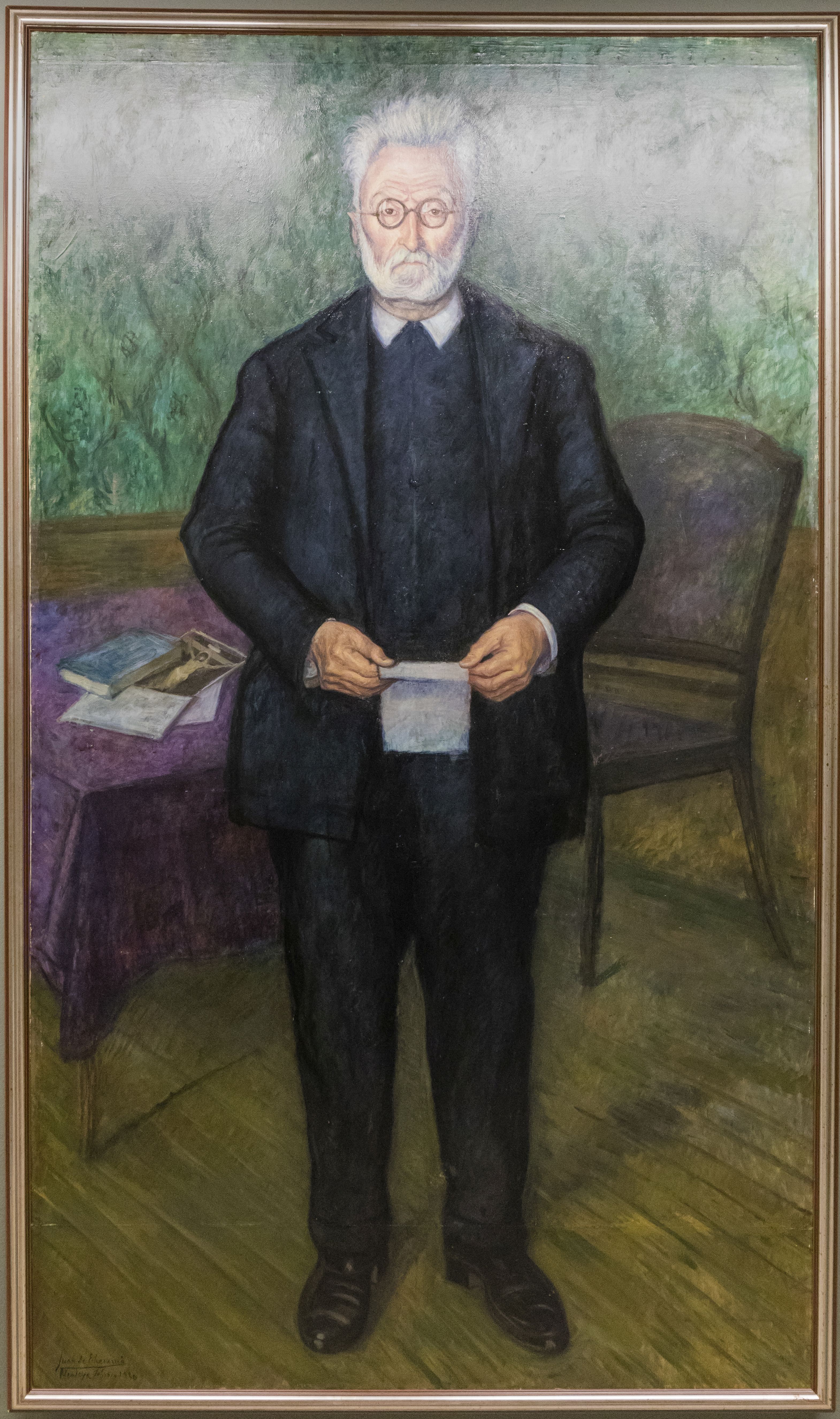 'Retrato de Unamuno' es una de las pinturas más llamativas de la colección de obras de Juan de Echevarría, gran retratista de los autores de la Generación del 98.