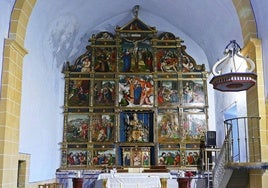 El retablo restaurado de la iglesia de San Pedro de Morillas, en el municipio de Ribera Alta.